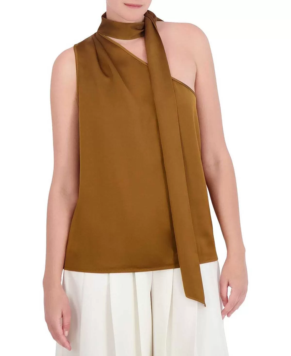 Fashion Asymmetric Blouse With Lazo Women Tops