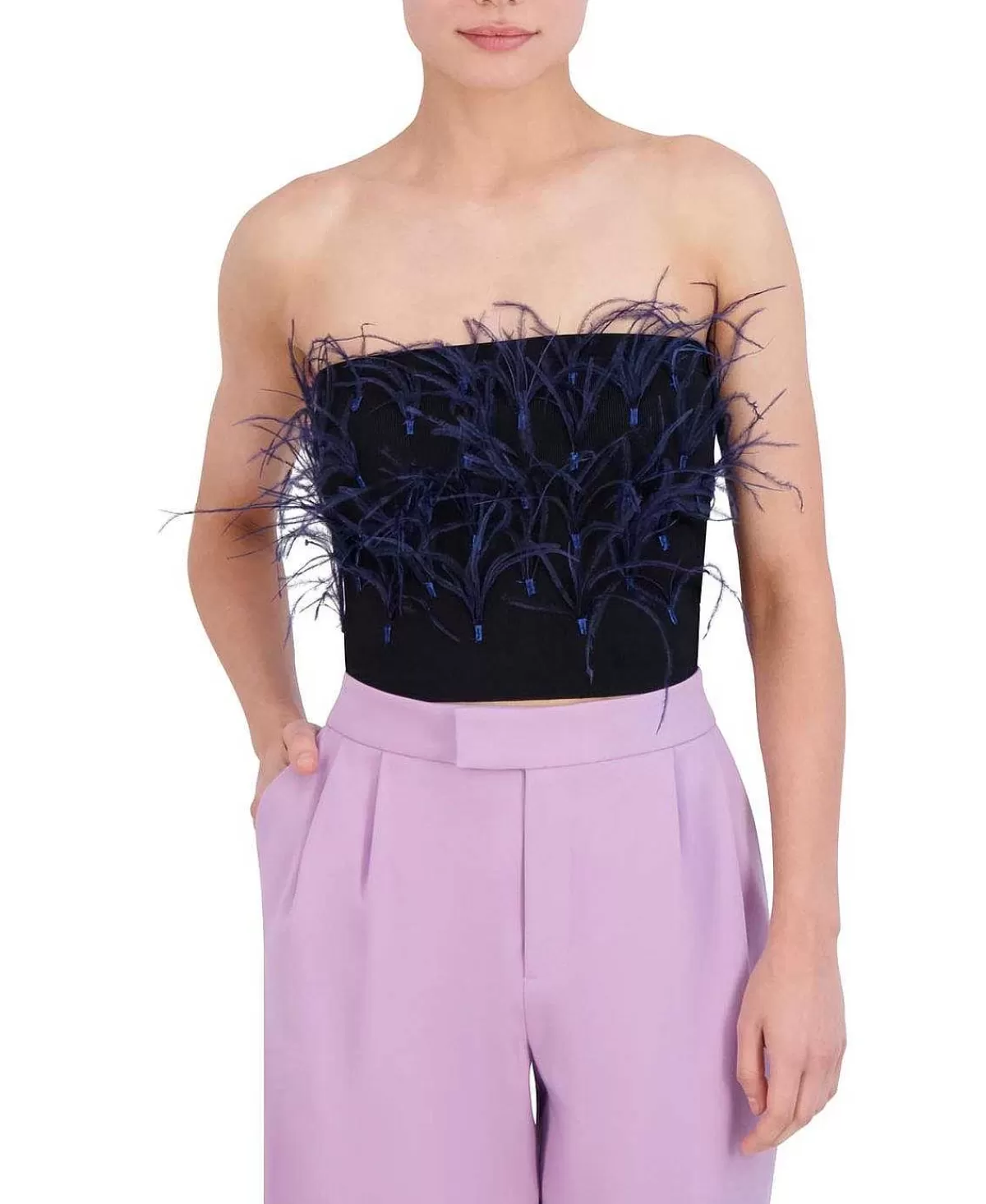 Discount Bustier With Feathers Women Tops