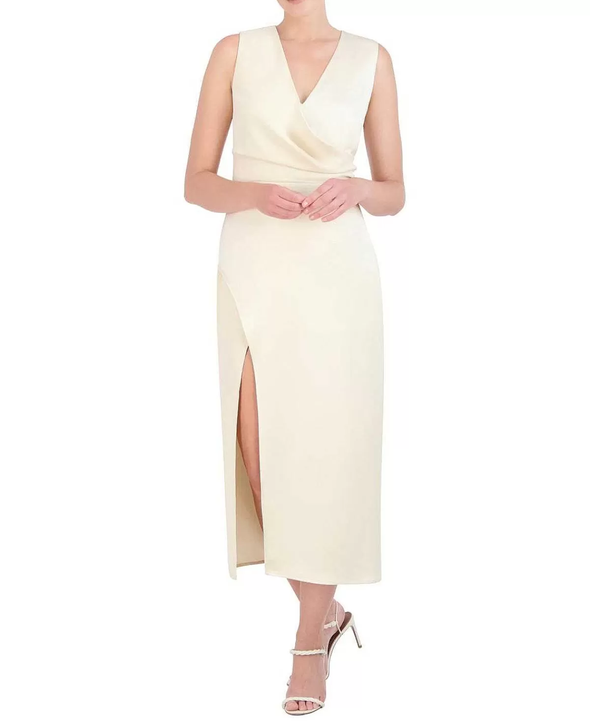 Best Sale Drapeed Midi Dress With Opening Women Cocktail