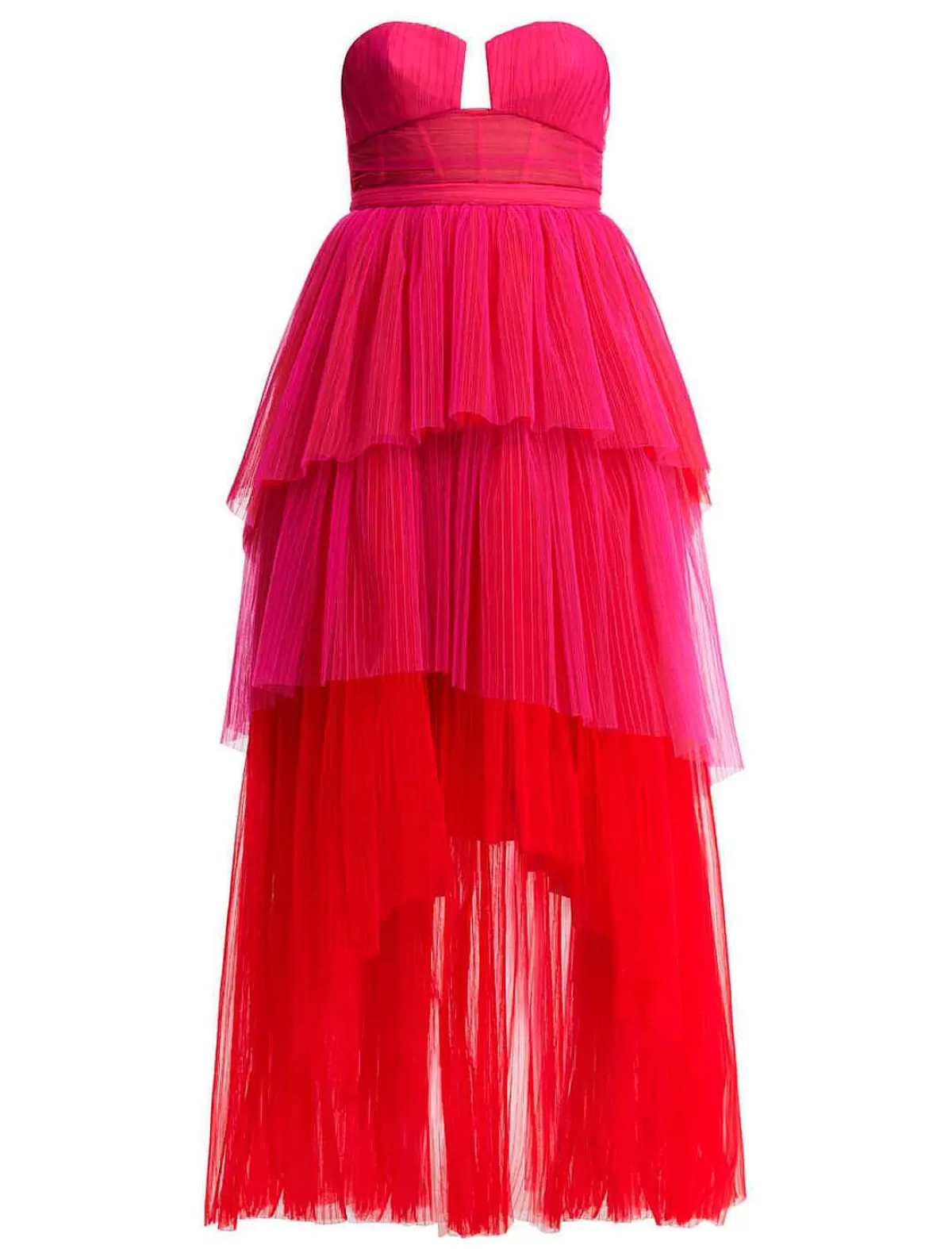 Cheap High And Low Color Block Flora Tul Dress Women Night