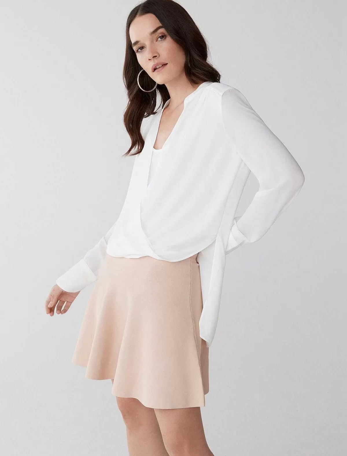 Store Jaklyn High And Low Draped Blouse Women Tops