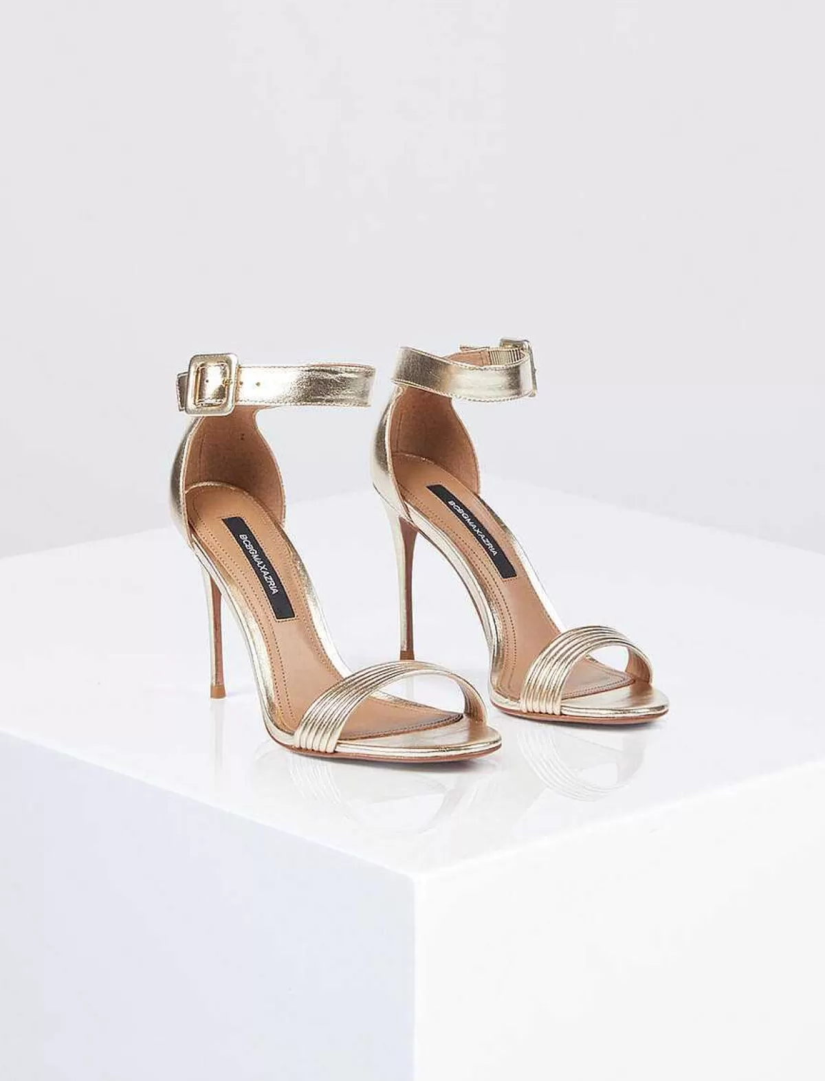 Flash Sale Metallic Heel Shoes With Adjustable Strap Women Shoes