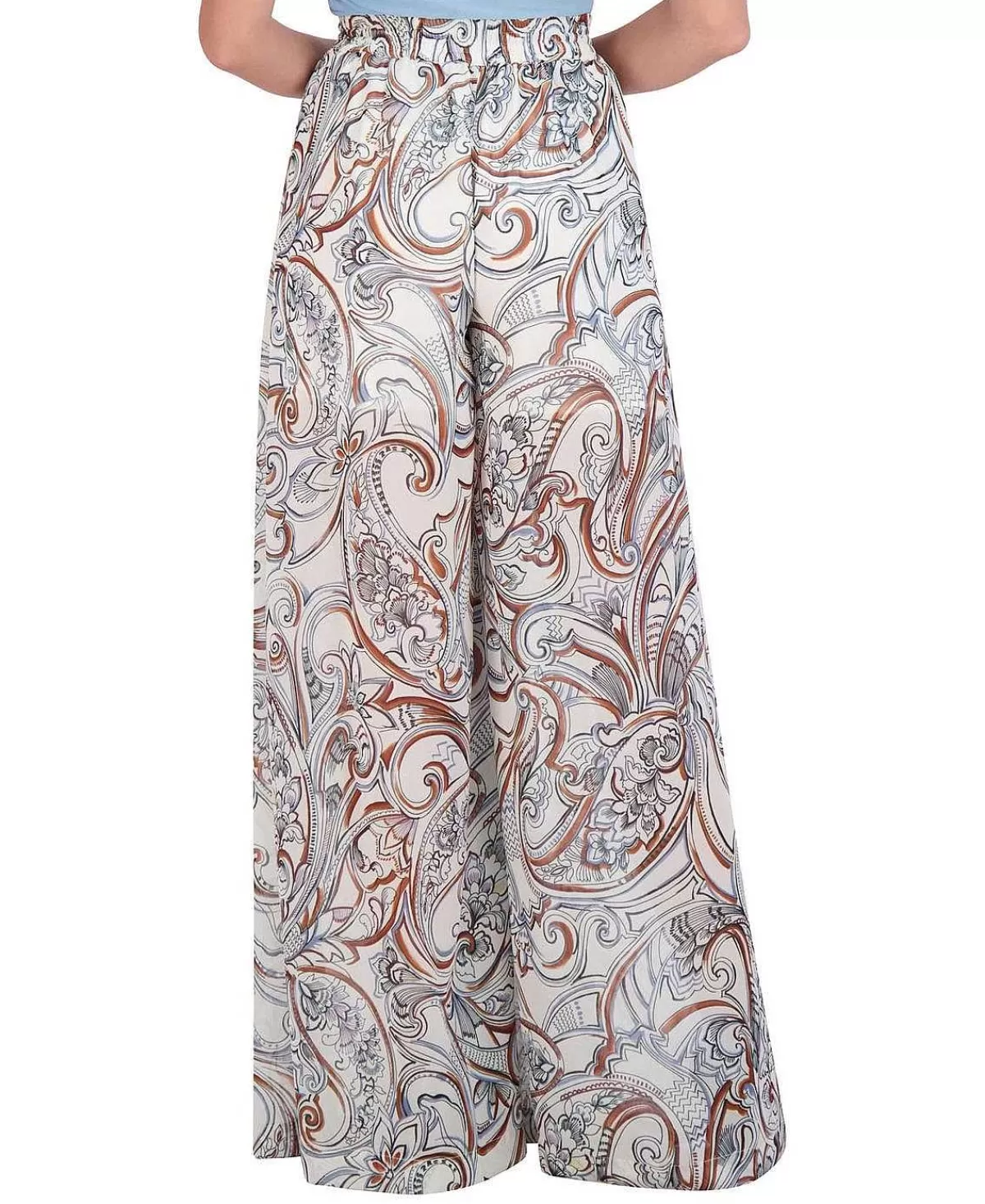 Flash Sale Paisley Pierna Ancha Printed Pants Women Pantalones