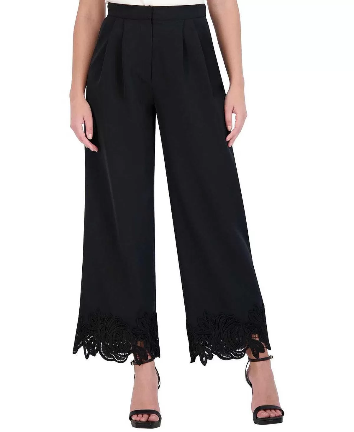 New Pantalon Pierna Ancha Encaje Women Pantalones