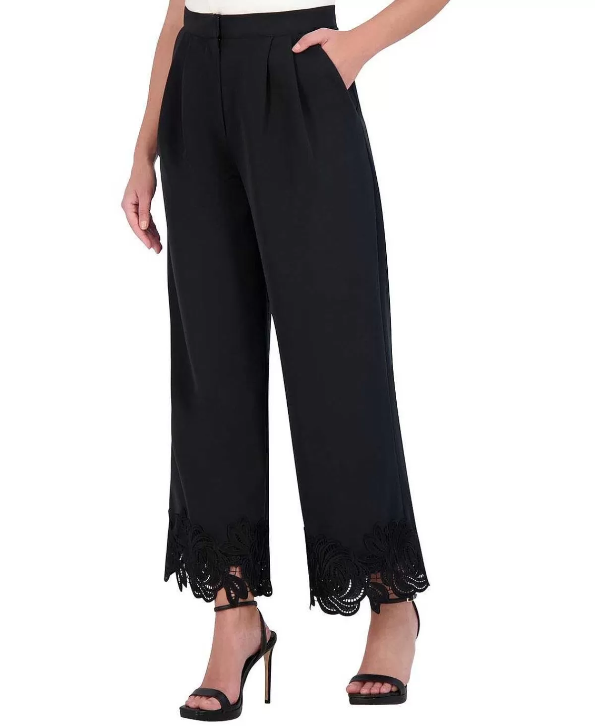 New Pantalon Pierna Ancha Encaje Women Pantalones