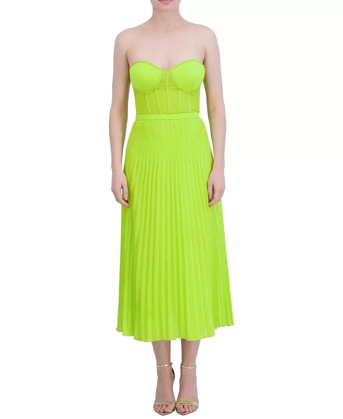 Shop Pleated Dress With Bustier Women Cocktail