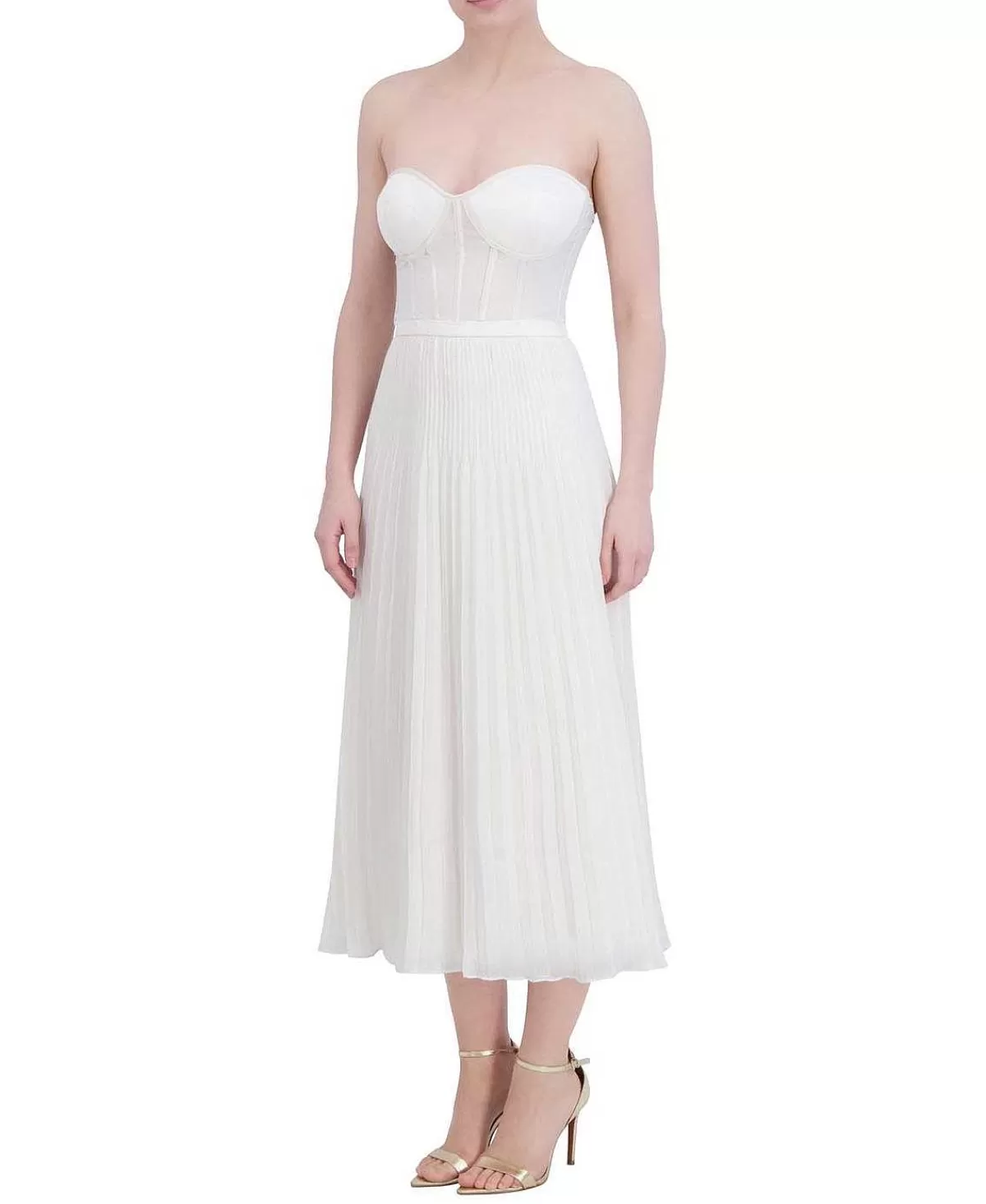 Outlet Pleated Dress With Bustier Women Cocktail