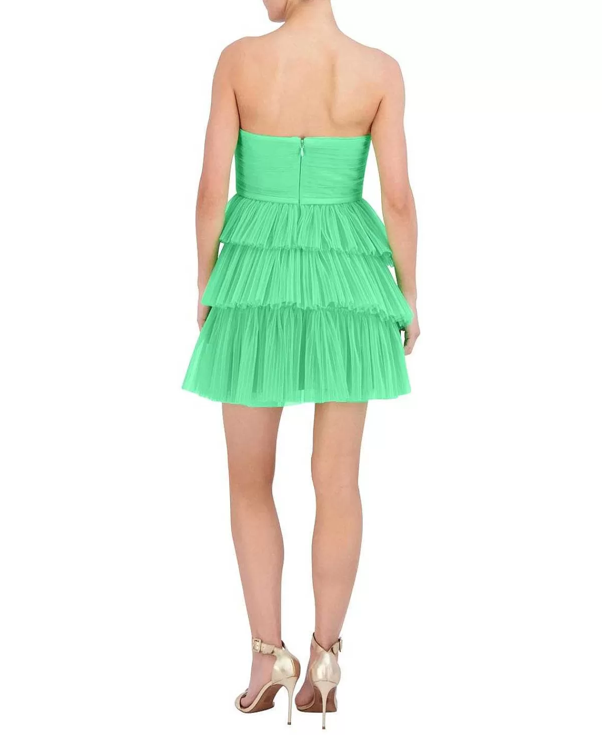 Discount Pleated Tul Short Dress Women Night