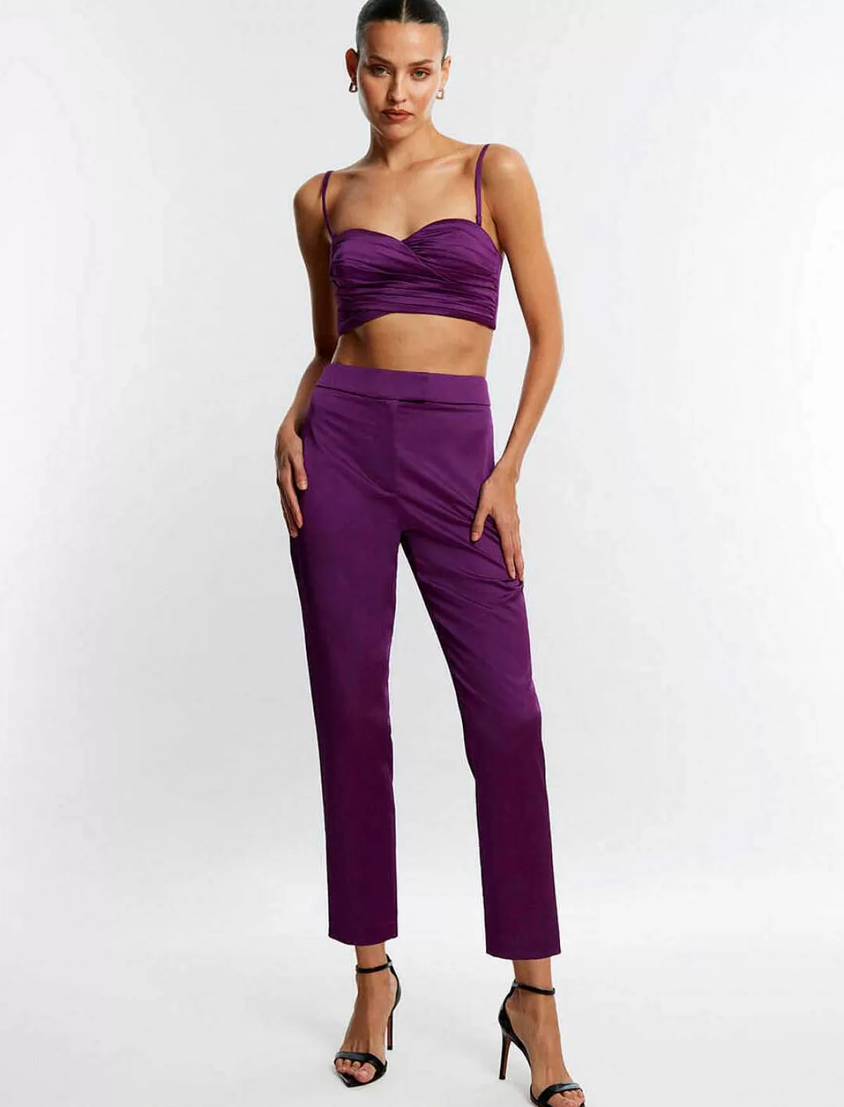 Hot Slim Fit Satin Pants Women Pantalones