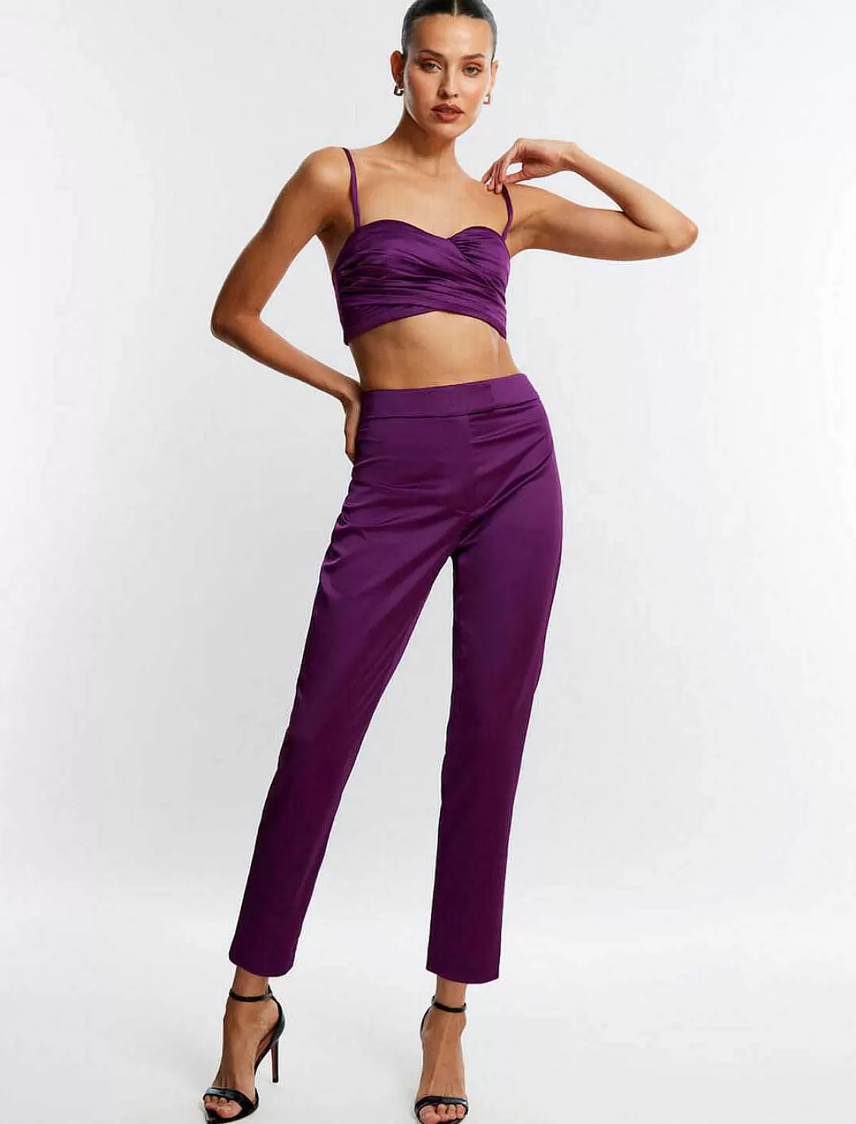 Hot Slim Fit Satin Pants Women Pantalones